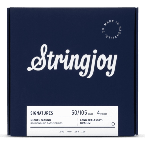 Stringjoy Medium Gauge 50-105 4 String Long Scale Bass