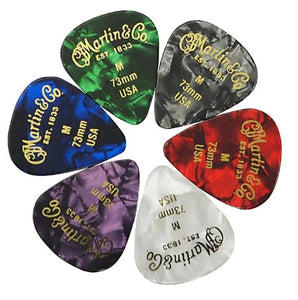 Martin 18A0096 Medium Picks, 6 pk - Multi-Color