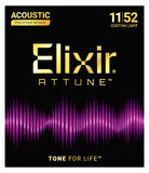 Elixir ATTUNE Phosphor Bronze Acoustic Guitar Strings Custom Light 11-52