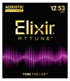 Elixir ATTUNE Phosphor Bronze Acoustic Guitar Strings Light Gauge 12-53