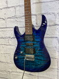 Ibanez GRX70QALTBB Transparent Blue Burst Left Handed