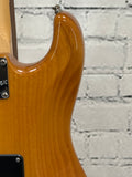 Used 2005 Fender  American Deluxe Stratocaster QMT HSS Amber SN:DZ5007675
