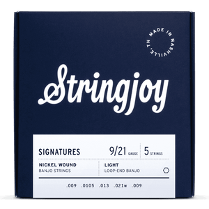 Stringjoy Signatures Banjo LIght Gauge (9-21) Nickel Wound 5 String Banjo Strings