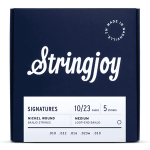 Stringjoy Signatures Banjo Medium Gauge (10-23) Nickel Wound 5 String Banjo Strings