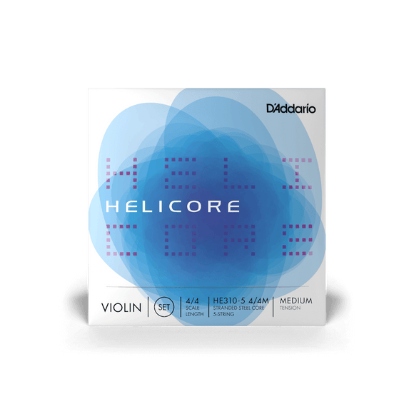 D'Addario HELICORE VIOLIN STRING SET 5-String Set, 4/4 Scale, Medium Tension