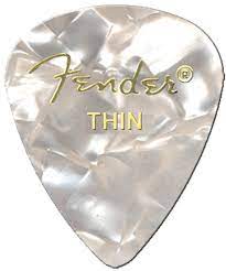 Fender Thin Picks 12 pack - White Moto