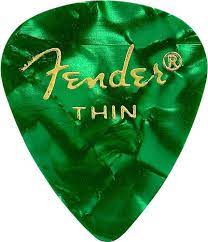 Fender Thin Picks 12 Pack - Green Moto