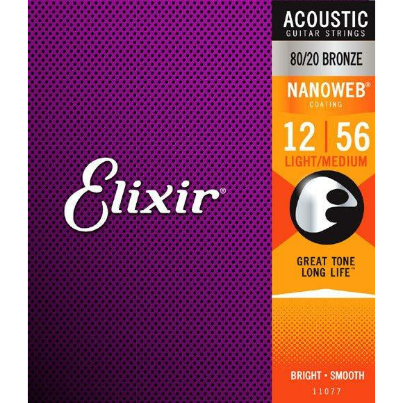 Elixir 11077 Light-Medium 80/20 Nanoweb Coating