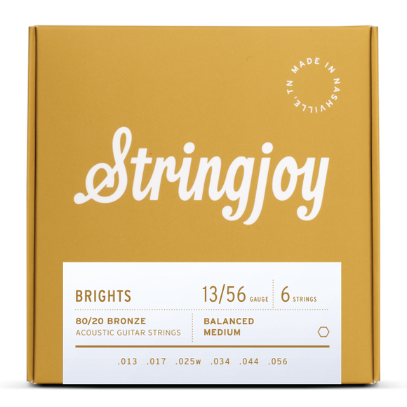 Stringjoy Brights Medium Gauge 13-56 80/20 Bronze