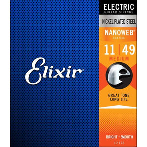 Elixir Nanoweb Nickel Plated Steel Medium Electric Guitar Strings 11-49