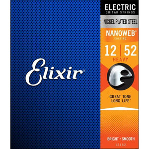 Elixir Nanoweb Nickel Plated Steel Electric Guitar Strings 12-52 Heavy