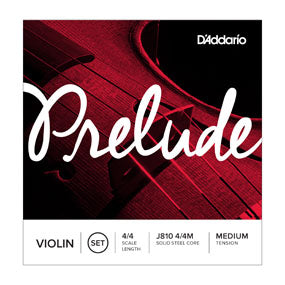 D'Addario J810 4/4M Prelude Violin String Set, 4/4 Scale, Medium Tension