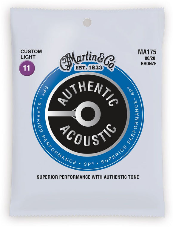 Martin MA175 Authentic Acoustic SP Custom Light 80/20 Bronze Acoustic Guitar Strings