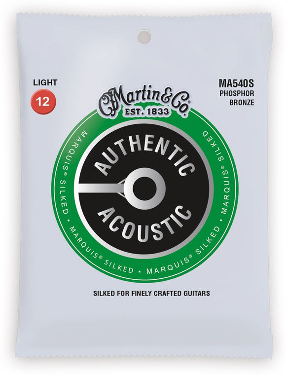 Martin MA540S Authentic Acoustic Marquis Silked Light Phosphor Bronze Acoustic Guitar Strings