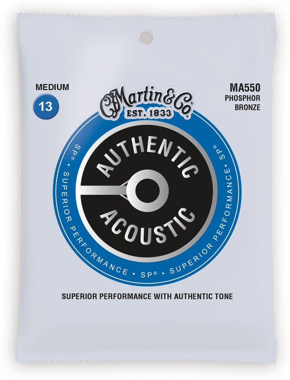 Martin MA550 Authentic Acoustic SP Medium Phosphor Bronze Acoustic Guitar Strings