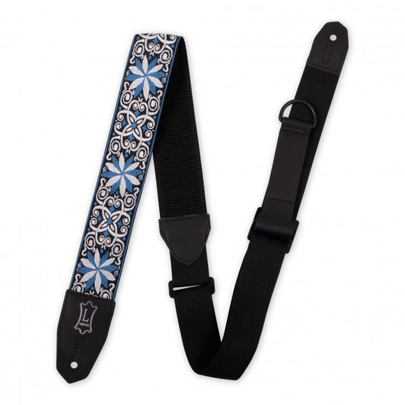 Levy's Right Height Guitar Strap Blue White Black