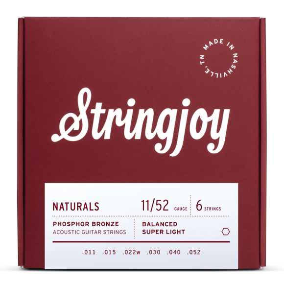 Stringjoy Naturals Super Light Gauge 11-52 Phosphor Bronze