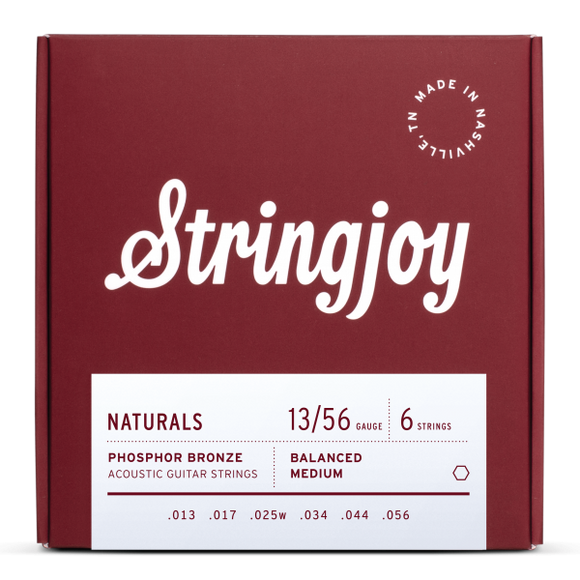 Stringjoy Naturals Medium Gauge 13-56 Phosphor Bronze