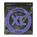 D'Addario ECG24 Chromes Jazz Light Flat Wound Electric Guitar Strings 11-50