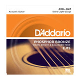 D'Addario EJ15 Phosphor Bronze Extra Light Acoustic Guitar Strings 10-47
