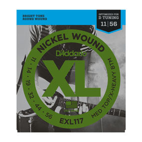 D'Addario EXL117 Nickel Wound Medium Top/Extra-Heavy Bottom Guitar Strings 11-56
