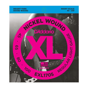 D'Addario EXL170S Nickel Wound Light Short Scale Bass Strings 45-100