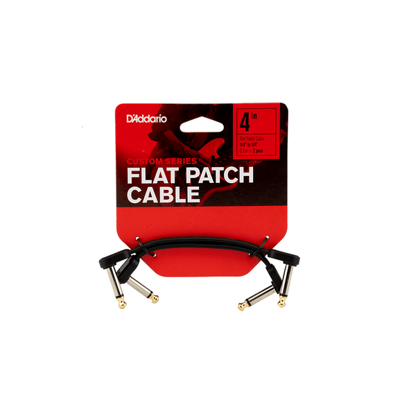 D'Addario Custom Series Flat Patch Cables 4 in. 2-Pack