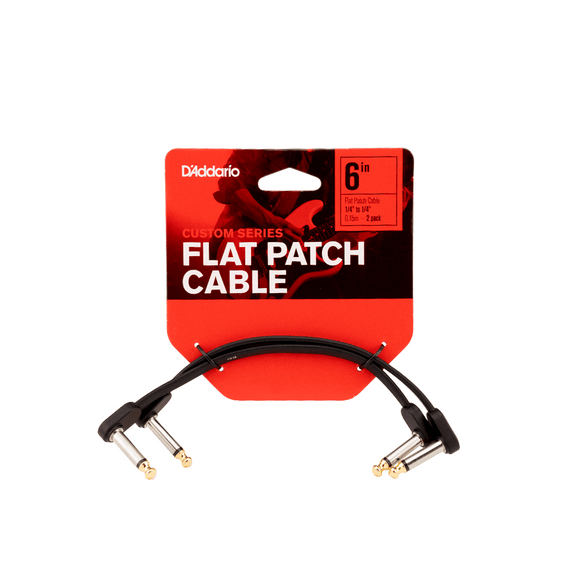 D'Addario Custom Series Flat Patch Cable 6 in. 2-Pack