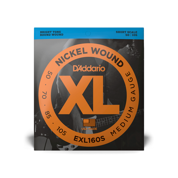 D'Addario EXL160S Nickel Wound Medium Short Scale Bass Strings 50-105